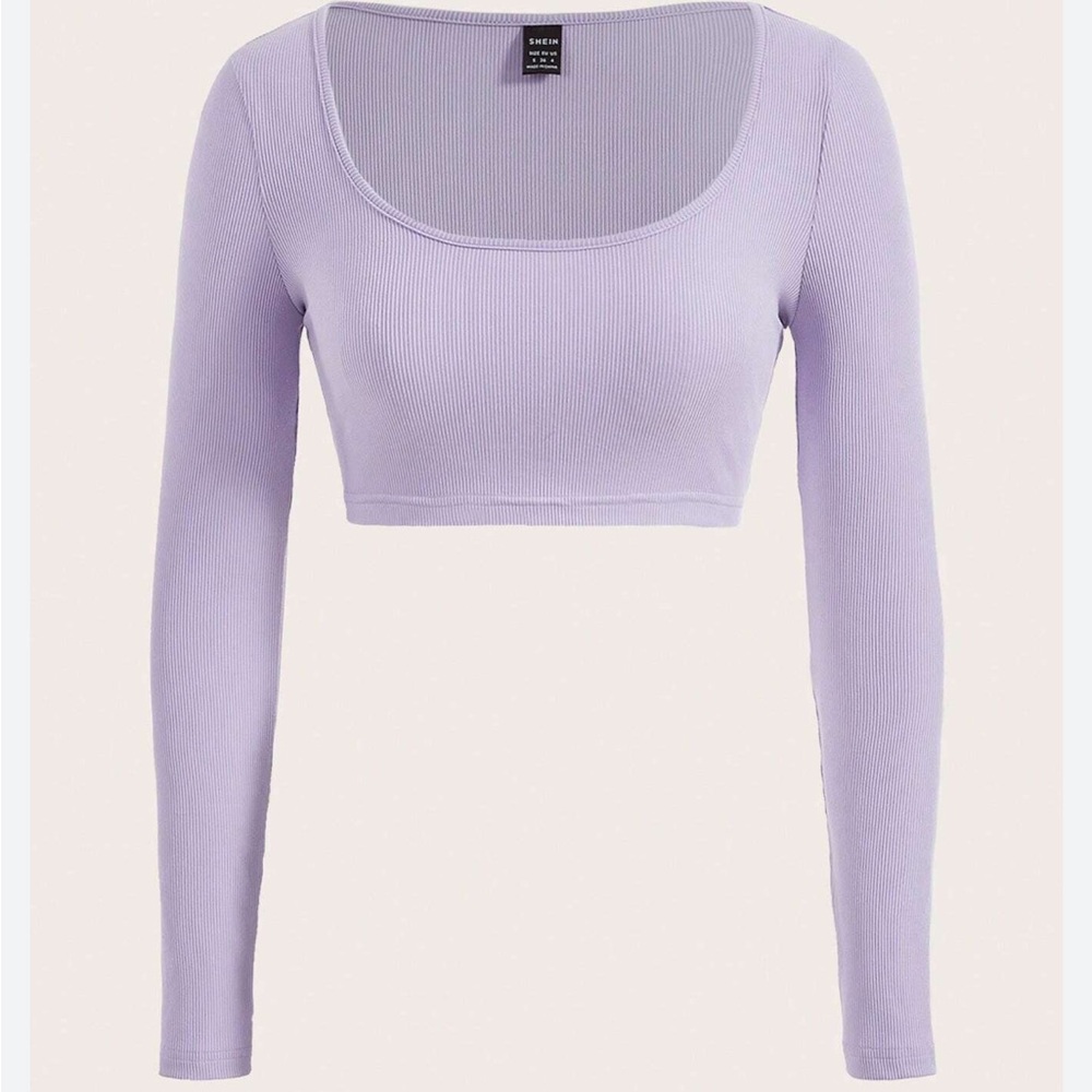 Shein Slim Fit Crop Top Purple XS